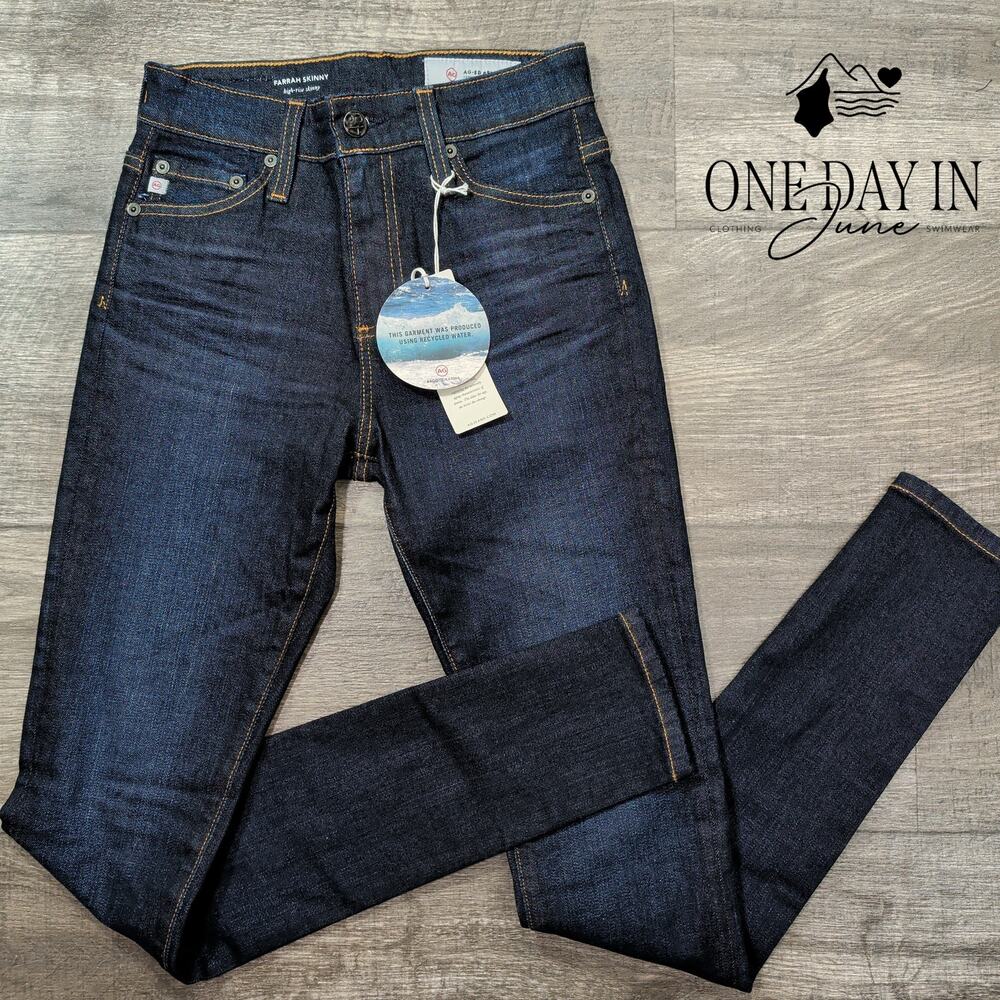 AG Adriano Goldschmied Farrah Skinny Jeans Dark Wash High Rise Denim NWT Size 00